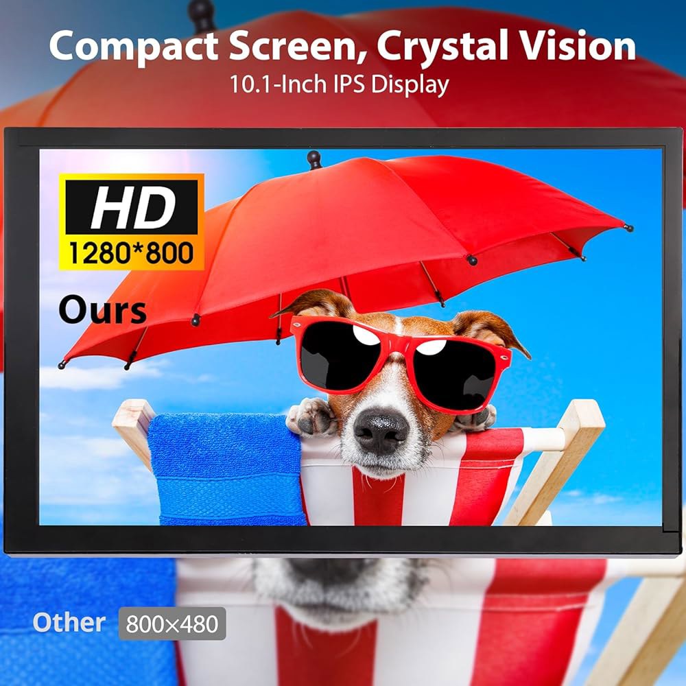 엘레크로우 10.1인치 터치스크린 모니터, 스탠드 포함 1280x800 IPS LCD HD 디스플레이, 라즈베리 파이 3 /3B+ /4B /5, 젯슨 나노, 바나나 파이, PC, - 상세 이미지 3
