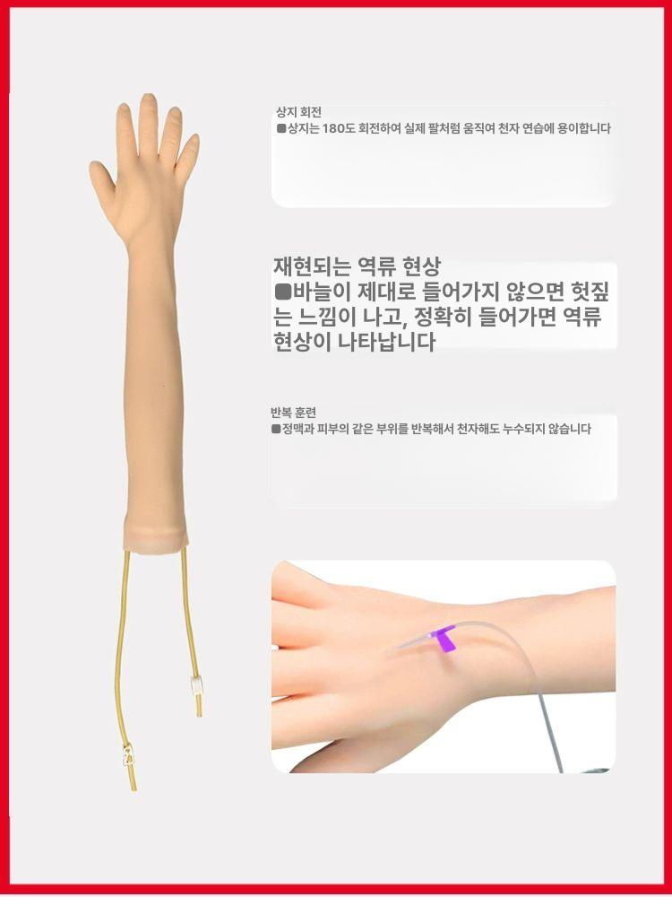 간호실습 연습 훈련 교육 팔뚝 정맥 혈관 조무사 근육내 엉덩이 팔모형 시뮬레이터 - 상세 이미지 4