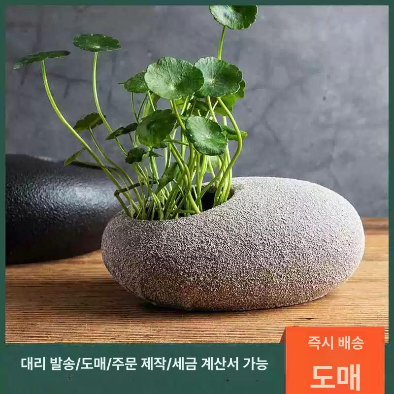 식물 수반 조경 특대 대야 타원 수련 연못 실내 인테리어 장식 받침대 분재 냄비 - 상세 이미지 2