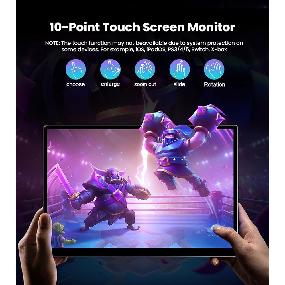 HOWENS 14인치 터치스크린 모니터, FHD 1920x1200, 100 sRGB, 16 10 화면 비율, 산업용 POS 키오스크 노트북 /PC /Ra Pi /게임 콘솔용 HDM - 상세 이미지 3