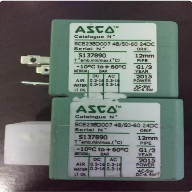 ASCO 솔레노이드 밸브 SCE238D007 24VDC 400727-185 MP-C-173솔레노이드 코일
