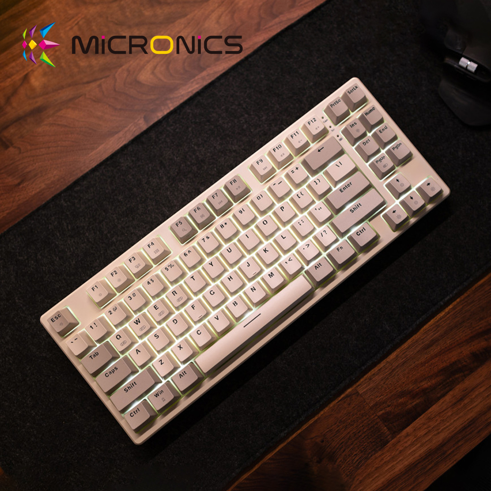 마이크로닉스 WIZMAX W85 TKL 유무선 기계식 한글 키보드 레트로 그레이 - 상품 이미지