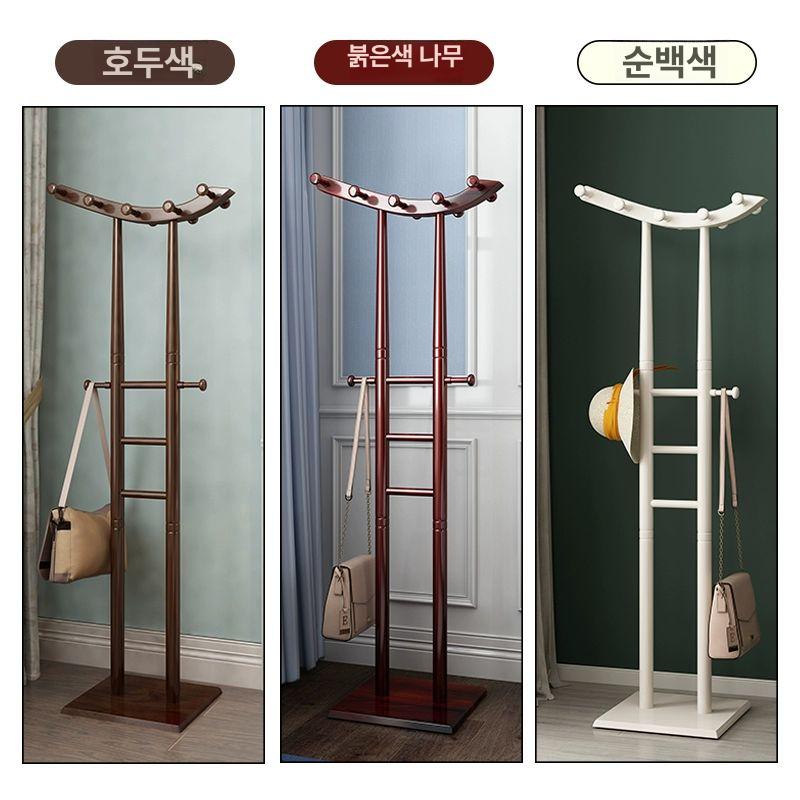 유럽풍 행거 스탠딩옷걸이 코트 목재 가정용 플로어 소품 인테리어 레트로 바지걸이 - 상세 이미지 3