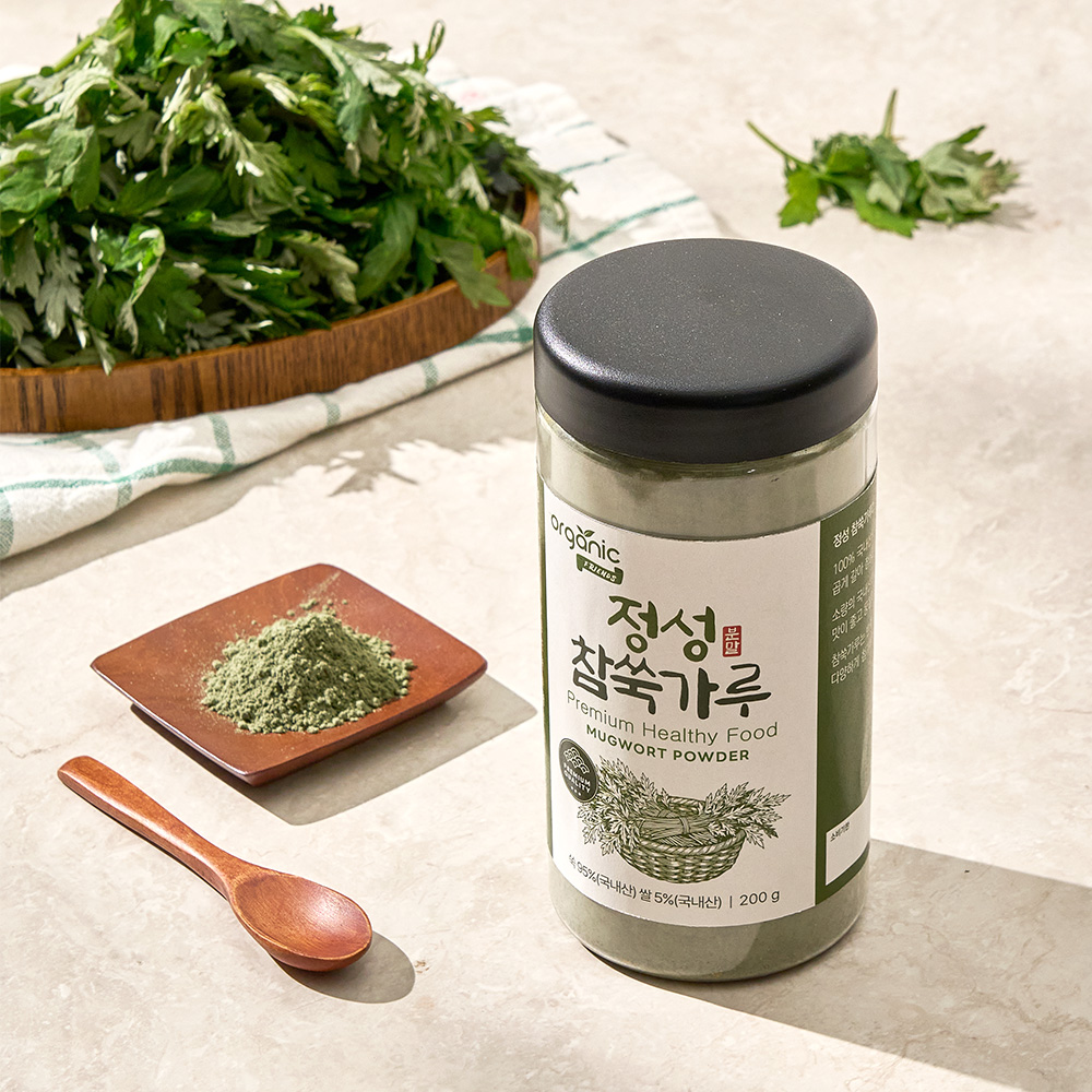 국내산 자연산으로 만들어 풍미가 깊은 참 쑥가루 분말 쑥라떼 파우더 200g - 상품 이미지