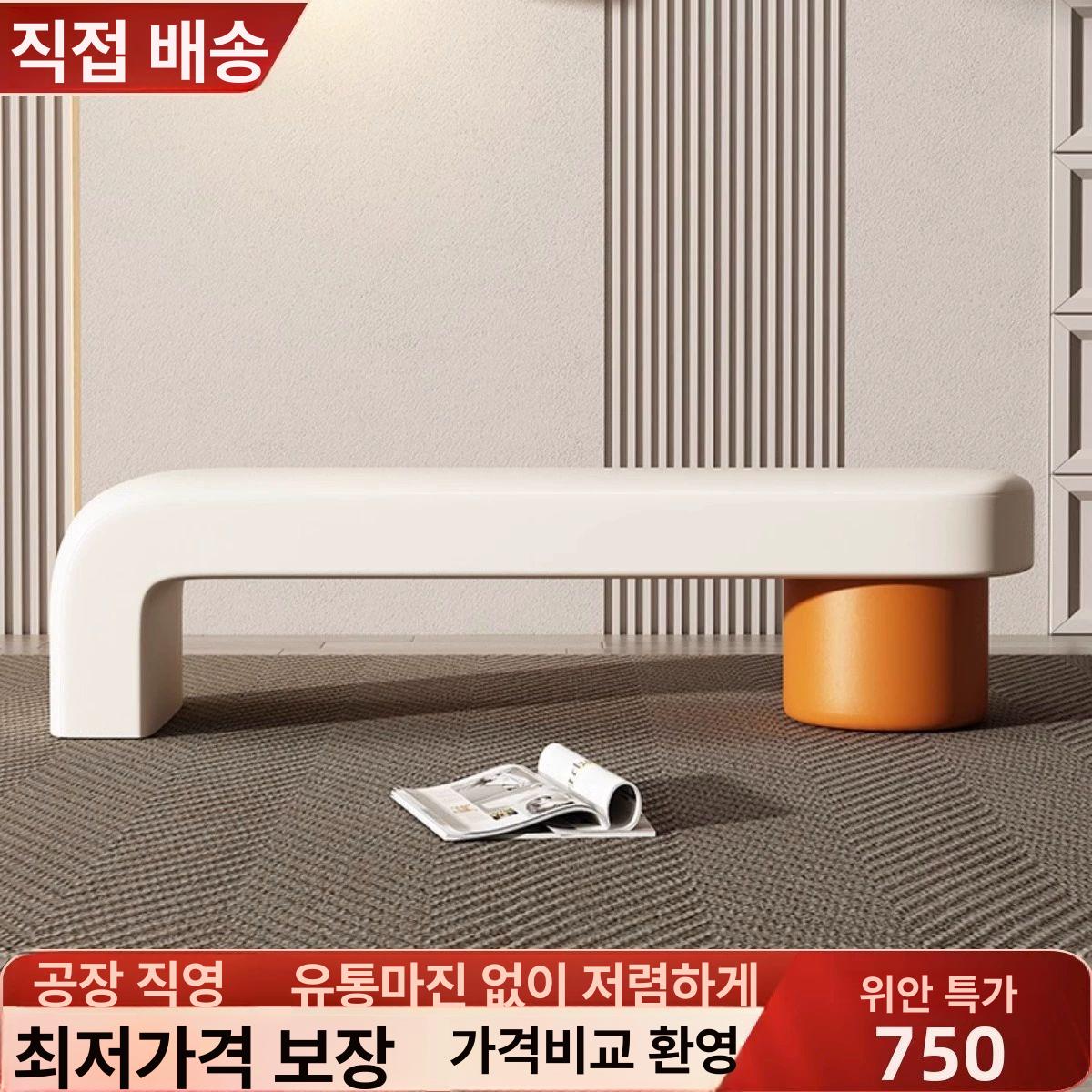 스툴벤치 현관의자 거실 벤치스툴 보조의자 패브릭 레트로 인테리어의자 스툴의자 - 상세 이미지 3