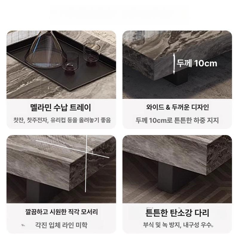 디자인 좌식 테이블 대리석 커피 쇼파 북유럽 낮은 원형 타 인테리어 - 상세 이미지 4