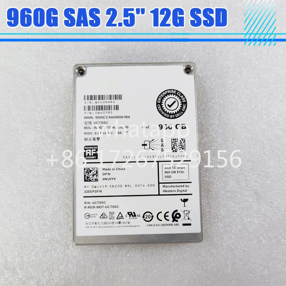 EMC04YPVD 4YPVD 960G SAS 2.5인치 12G SSD 서버 솔리드 스테이트 드라이브