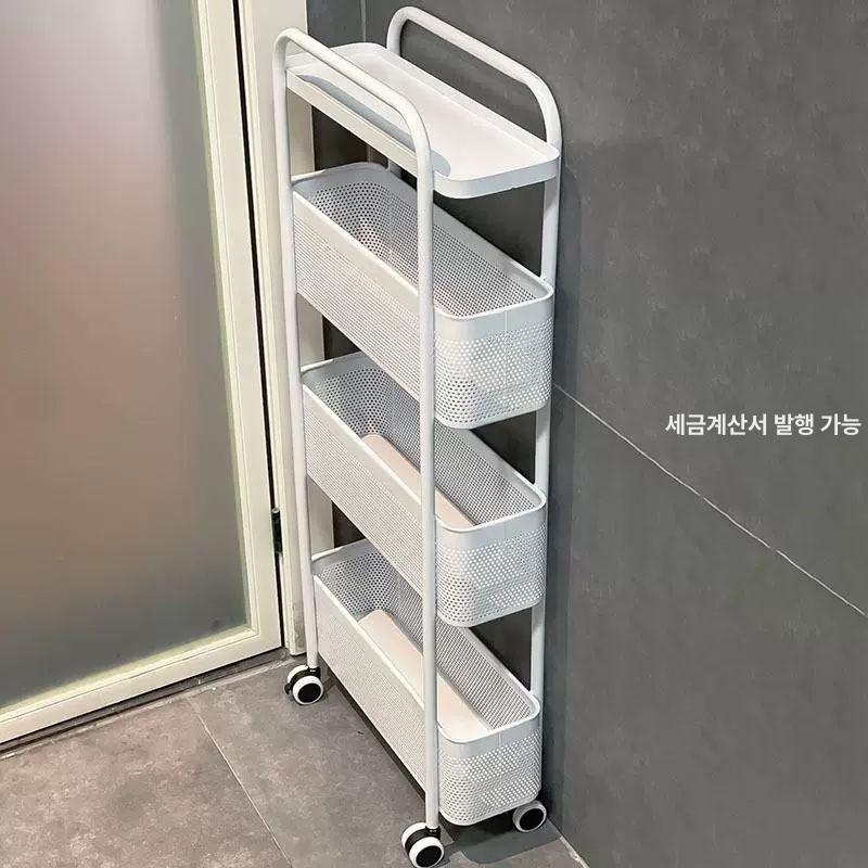 슬라이딩 틈새선반 폭좁은 다용도 캐비닛 베란다 파티션 틈새장 이층 부엌수납장 가구 - 상세 이미지 2