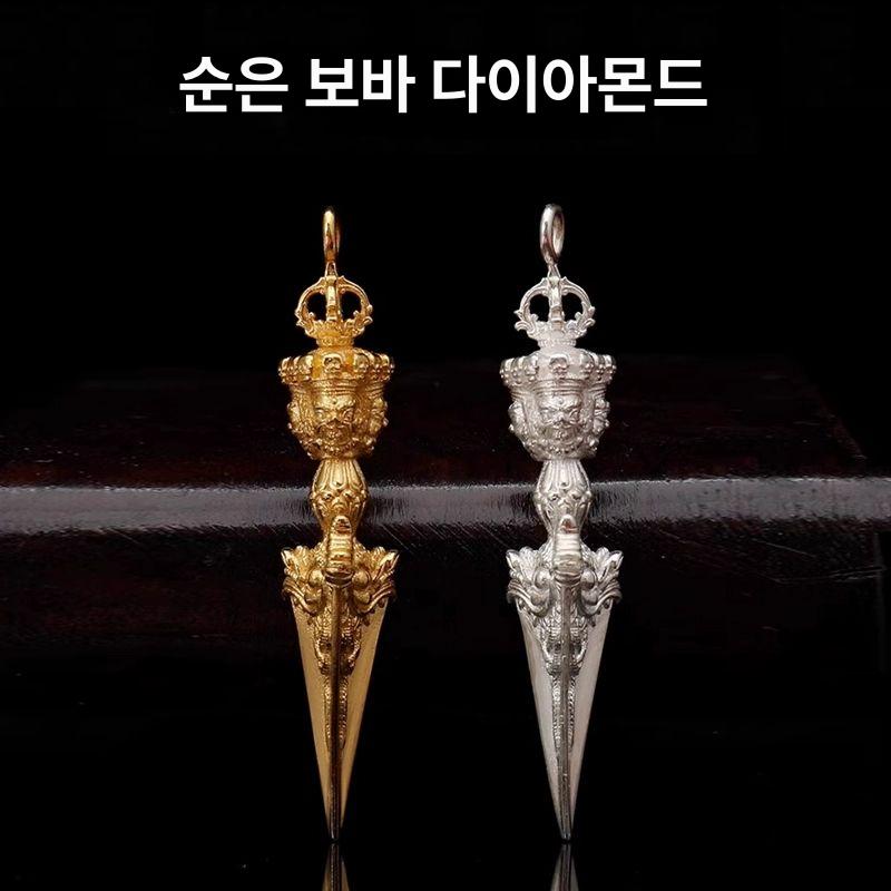 티베트 금강저 불교 펜던트 목걸이 순은 패션 체인 네ecklace 남녀 공용 주얼리 액세서리 - 상세 이미지 2