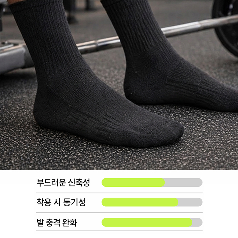 스포츠양말 5켤레 두꺼운 남자 러닝 운동 농구 배드민턴 양말 헬스 테니스 양말 이미지 6