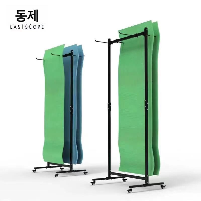 이동식 거치대 헬스장 걸이 정리 보관함 필라테스 선반 보관랙 수납함 홈트 바퀴달린 - 상세 이미지 4