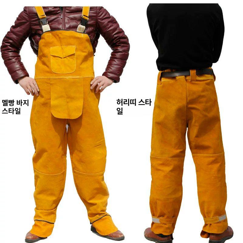 용접작업복 소가죽 방열 단열 우피 바지 세트 산업용 보호복 남성 작업의류 안감 재킷 - 상세 이미지 4