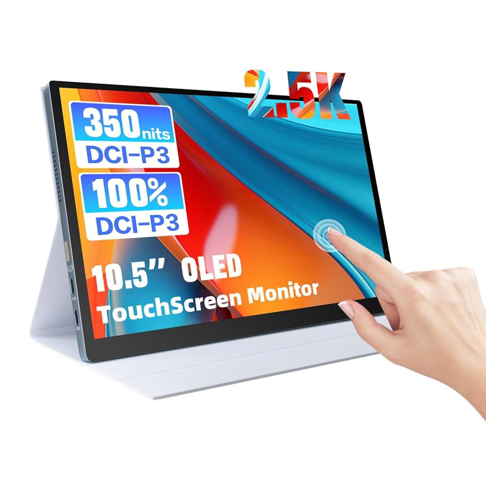 쇼스크린 10.5인치 OLED 2.5K 휴대용 터치 모니터, 100 DCI-P3, Windows Android Switch용 - 상품 이미지