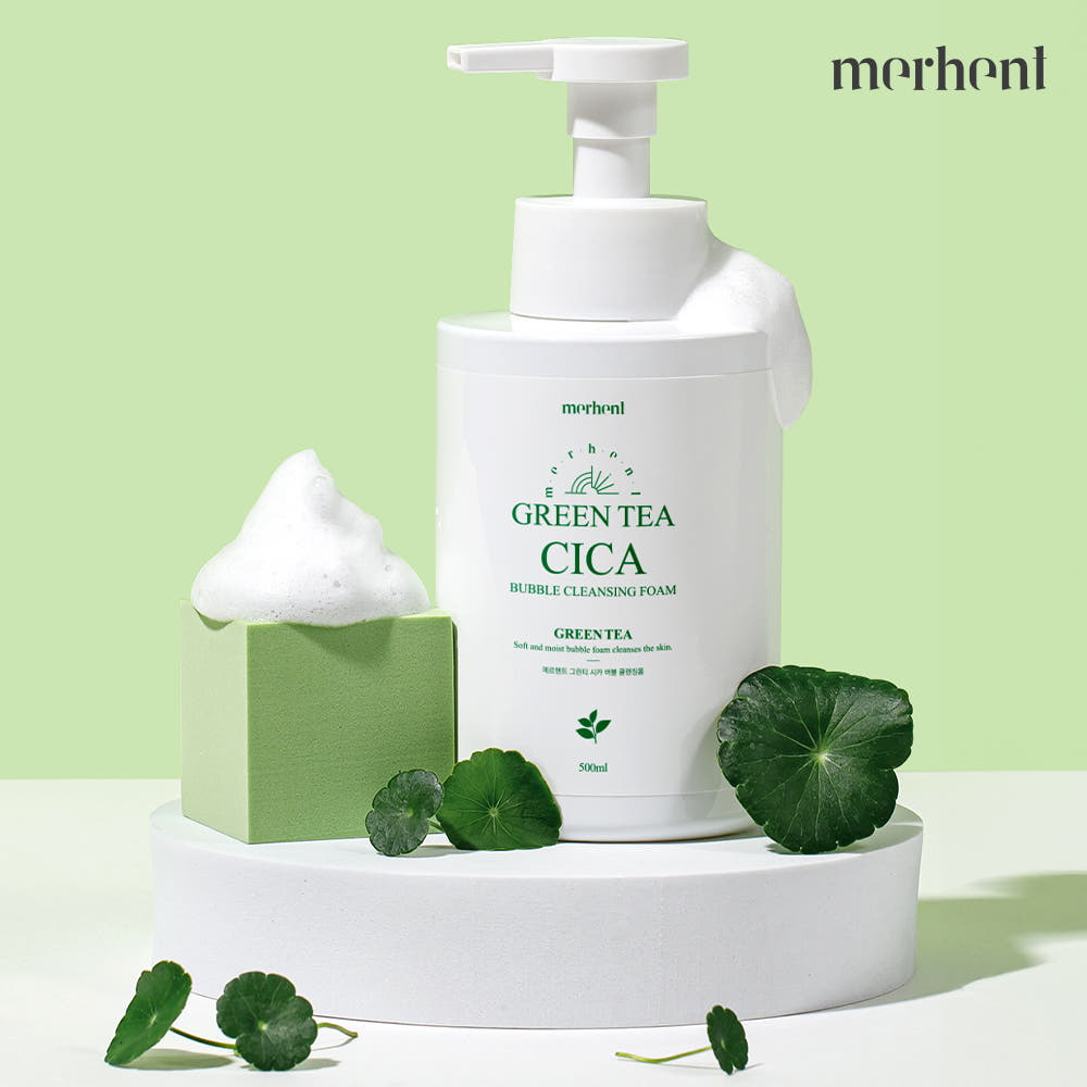 1+1 메르헨트 그린티 시카 버블 클렌징폼 500ml 저자극 세안제 거품 대용량 폼클렌징 제품 이미지