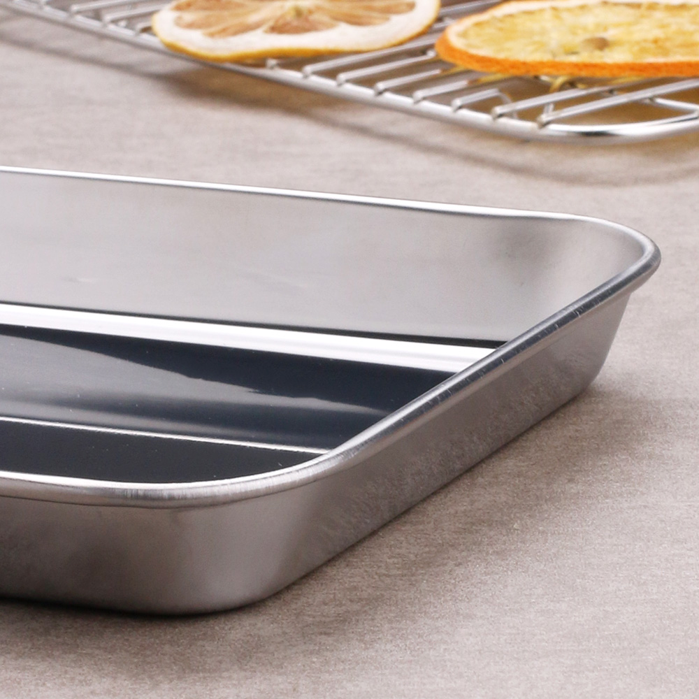 텐시 스텐 쟁반 카페 미니 철제 메탈 베이커리 빵 트레이 18.5cm, 사각, 1개 - 상세 이미지 4