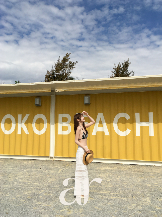 스트라이프 캡내장 홀터넥 리본 스트랩 비키니 세트 bk176 이미지 7