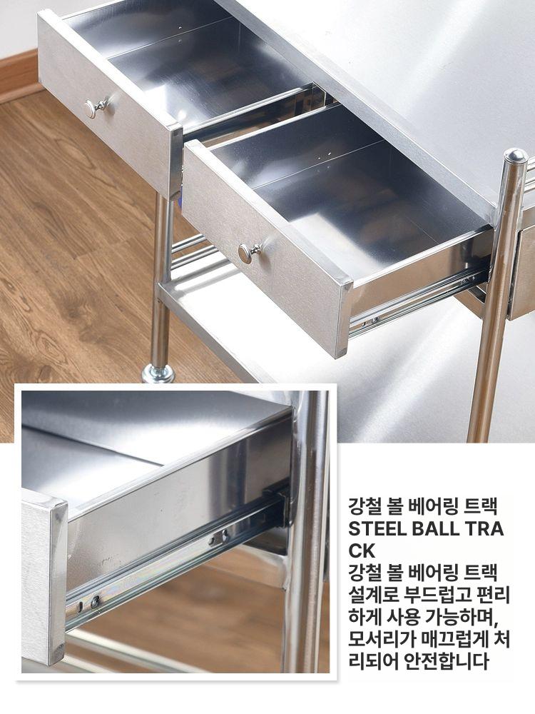 웨건 카트 바퀴 운반 드레싱카트 병원드레싱카 피부과용 병원카트 - 상세 이미지 5