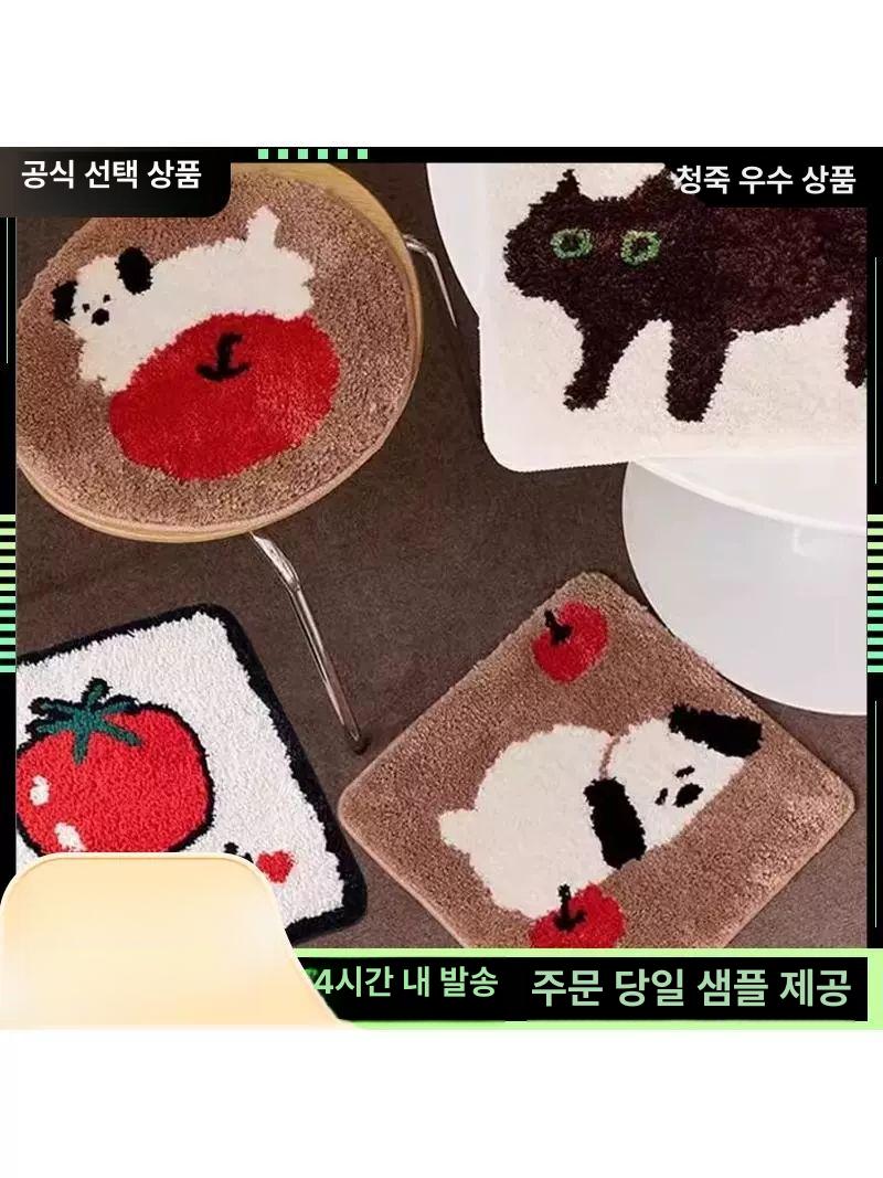 겨울 방석쿠션 원형방석 사각방석 등받이쿠션 극세사 차량용 고양이캐릭터 쿠션방석 - 상세 이미지 3