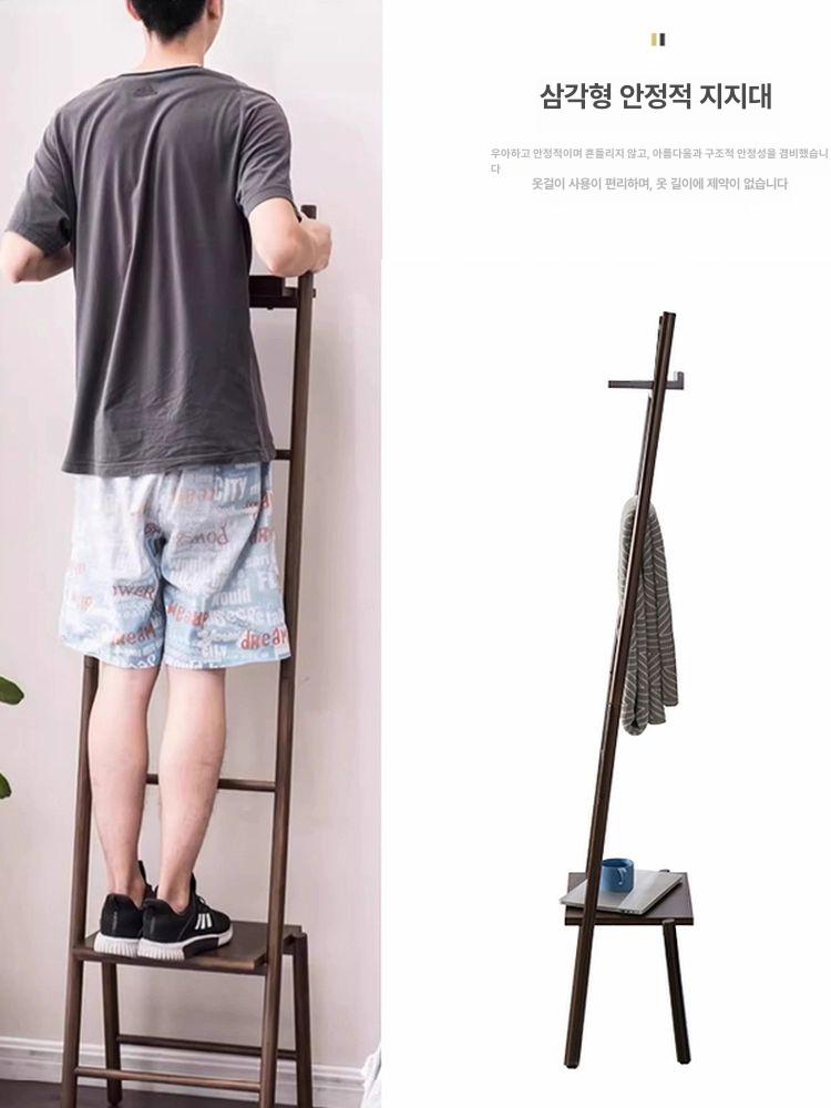 원목 벽행거 수건걸이 욕실 스탠드 거치대 타올걸이 감성 길이 후크 컬러 고급 - 상세 이미지 4