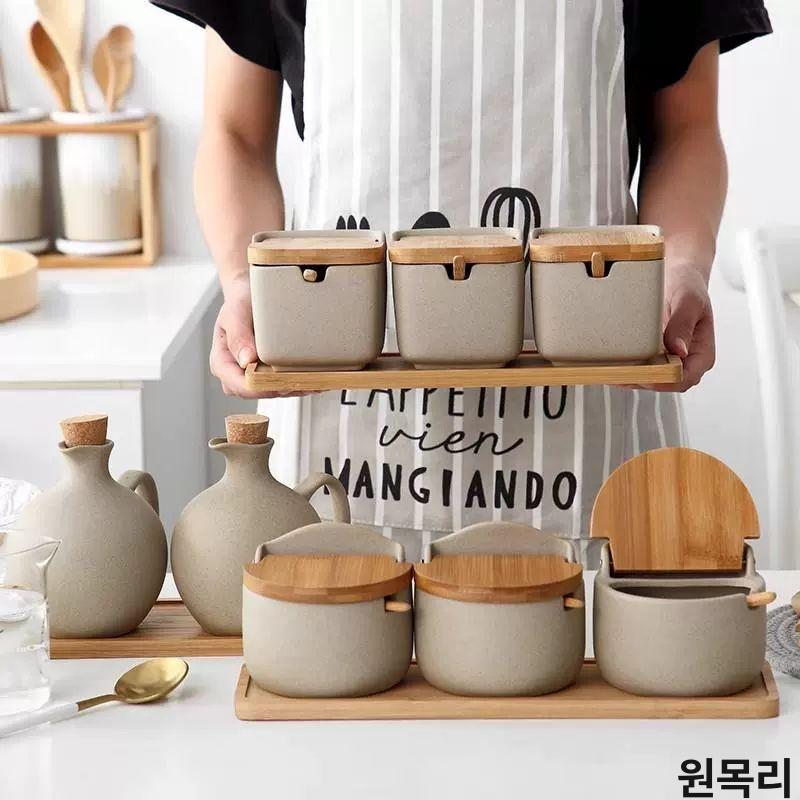 우드 수저통 손잡이 젓가락 물빠짐 수저꽂이 설거지 주방 정리 수납 원통 목기 식기 - 상세 이미지 2