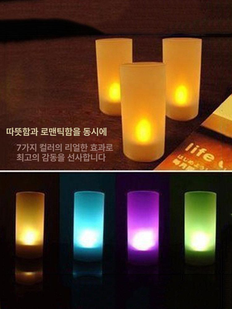 LED충전식무드등 침실거실 감성조명 분위기조도 야외캠핑 파티장식 감성양초형 인테리어 무선충전 가정용전등 - 상세 이미지 2