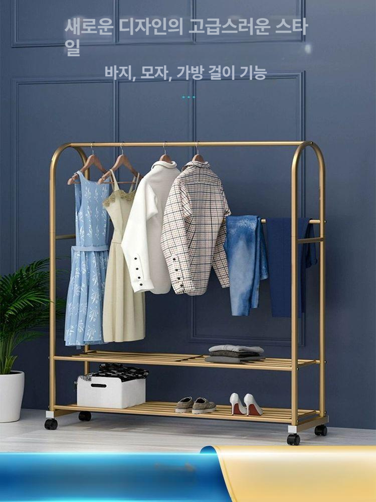옷걸이행거 바퀴달린 튼튼한 옷장정리 코트랙 이동식 수납행거 슬림 세탁실 의류보관 드레스룸용품 - 상세 이미지 3