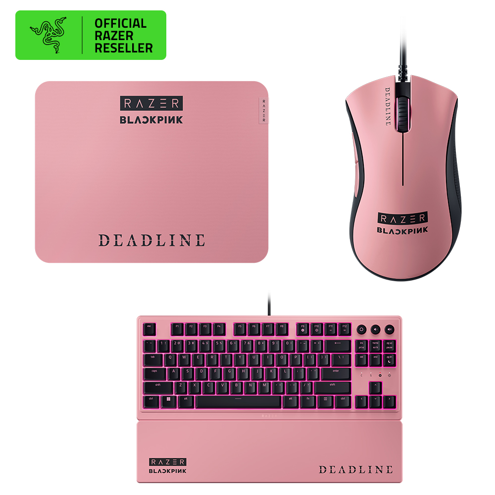 레이저코리아 DeathAdder Essential+Gigantus V2+Ornata V3 TKL (마우스+마우스패드+키보드 세트) 블랙핑크 에디션 (BLACKPINK) - 상품 이미지