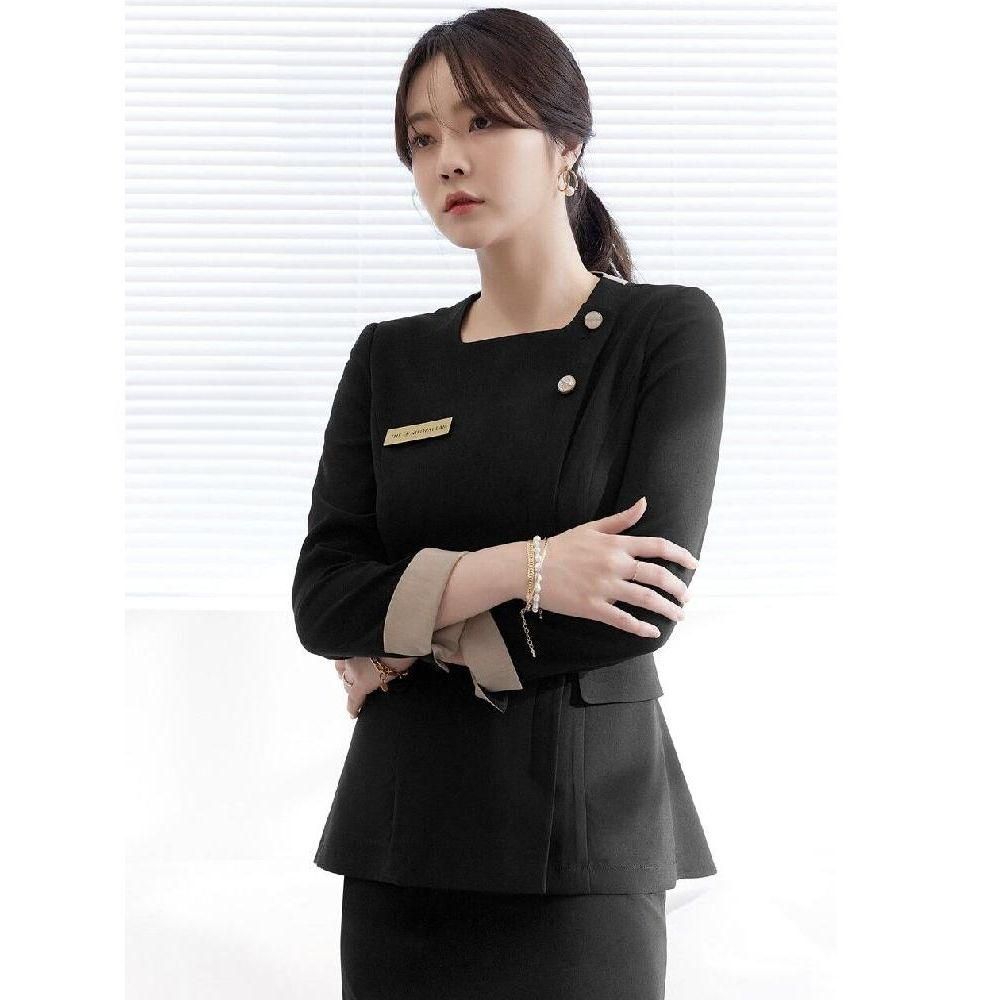 미용실 안내복 세라복 근무복 반팔 유니폼 졸업사진 병원 세트 네이비 교복 코스프레 자켓 - 상세 이미지 5
