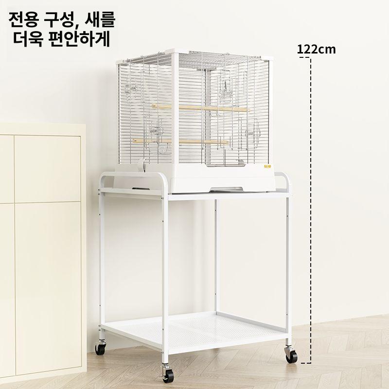 선반 거치대 바퀴달린 새장 조류 이동장 하우스 받침 반려동물 웨건 앵무새집 - 상세 이미지 2