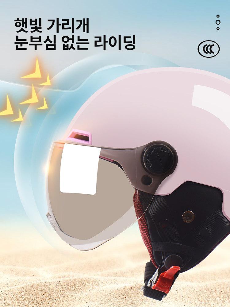 배달 헬멧 유광 보온 클래식 빈티지 미러 탈부착귀마개 라이딩 풀페이스 고글 여름 - 상세 이미지 2