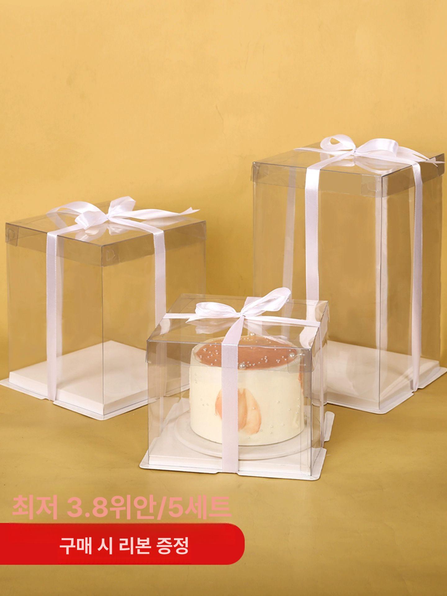 포장박스 케이크상자 롤케이크 투명창 손잡이 선물포장 컵케익 케이스 선물박스 - 상세 이미지 2