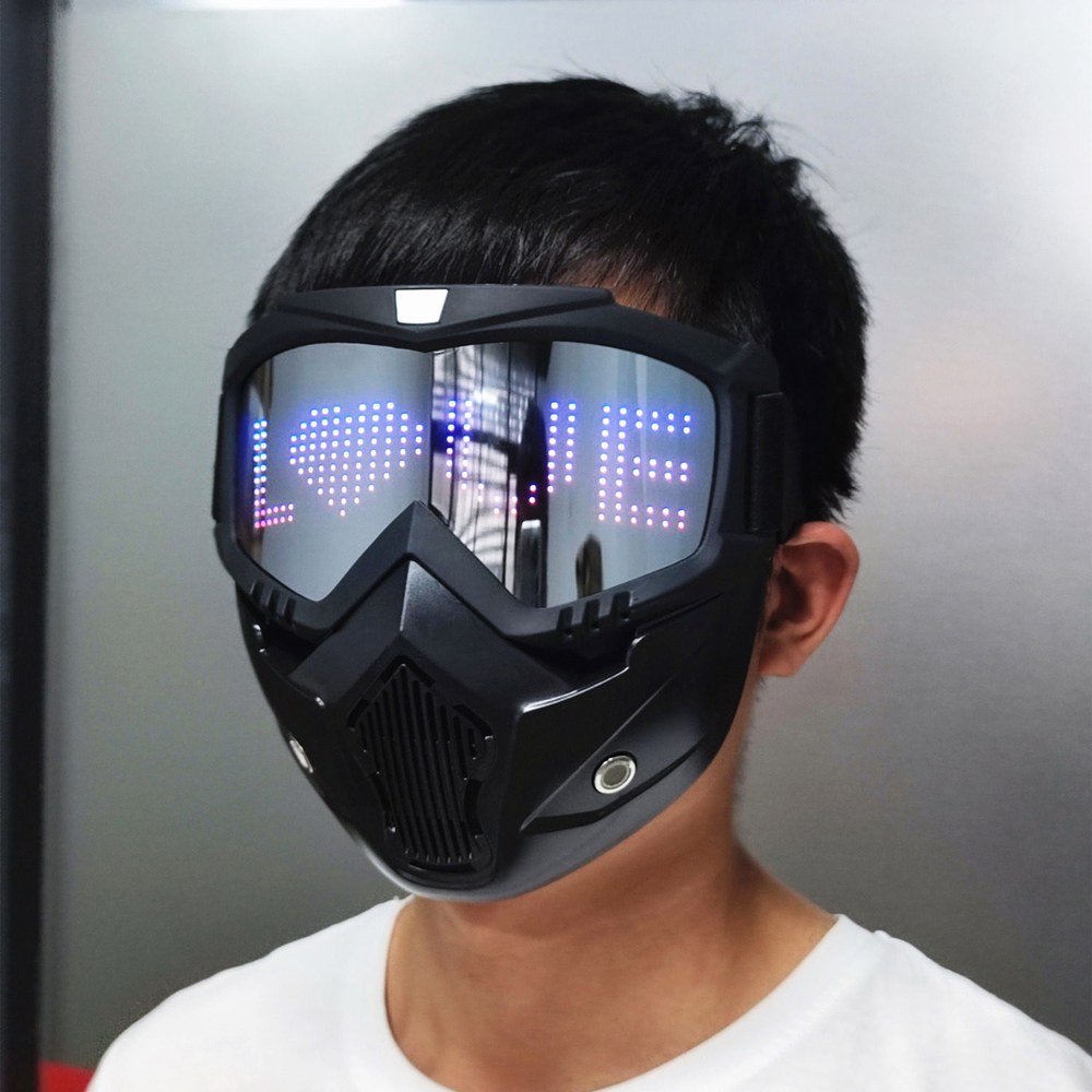 발광 LED 패널 DJ 헬멧 연결 파티 별도 클럽 마스크 블루투스 1개 가면 LED 패널 1개 별도 - 상세 이미지 2