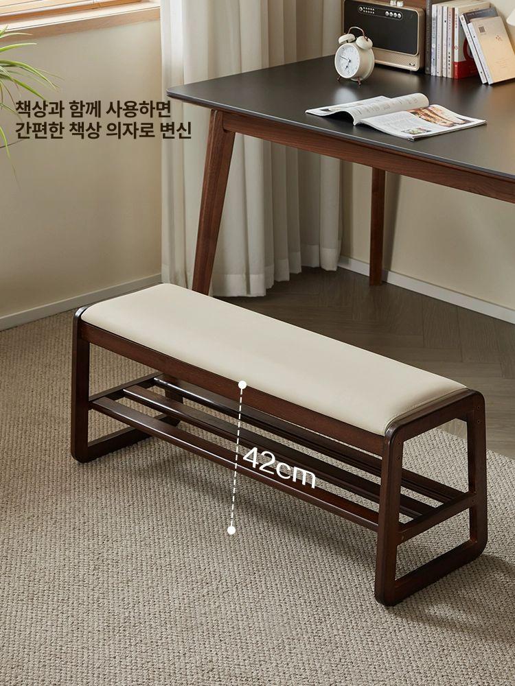원목 현관신발벤치 시트쿠션 좌석 선반 입구 신발정리 현관의자 슈즈랙 수납형 벤치형 - 상세 이미지 4