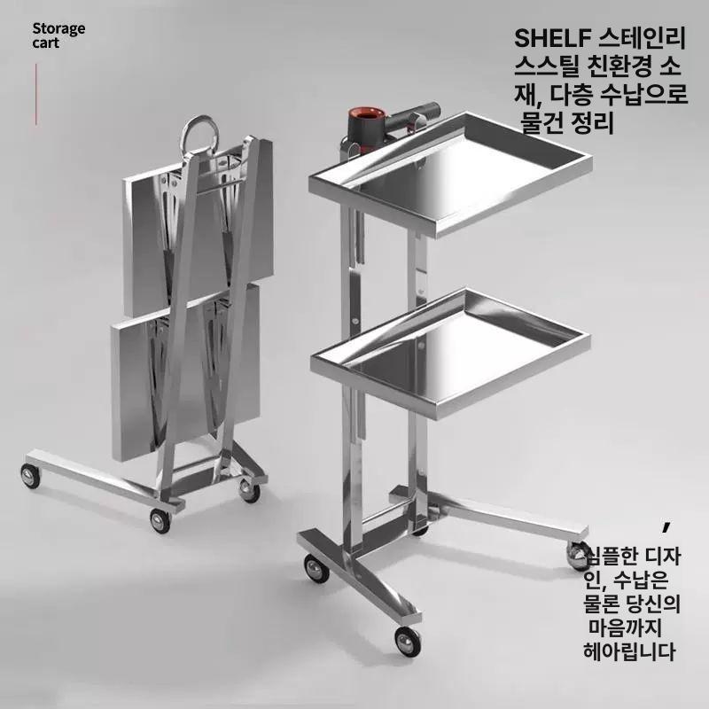 스테인리스 스텐트롤리 웨건 다층 다용도 도구 왜건 선반 스텐카트 수납 작업대 - 상세 이미지 2