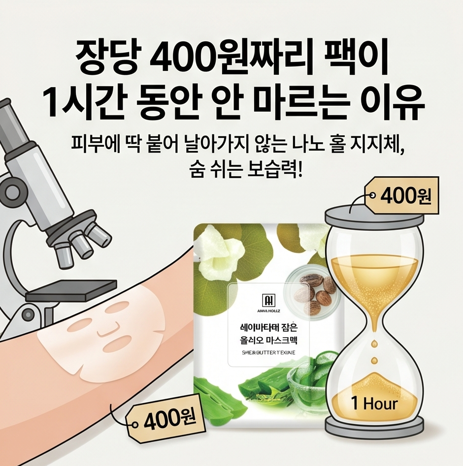 안나홀츠 천연 순면 에센스젤 마스크팩 1일1팩 수분 주름개선 녹차 알로에 - 상세 이미지 3