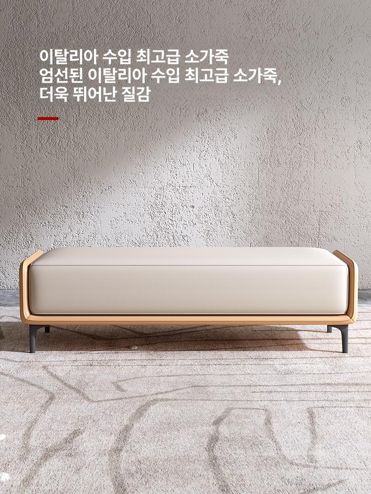 대기 쇼파 벨벳 벤치형소파 현관벤치 좌식 로비 휴게실 북유럽 등받이없는소파 의자 - 상세 이미지 3
