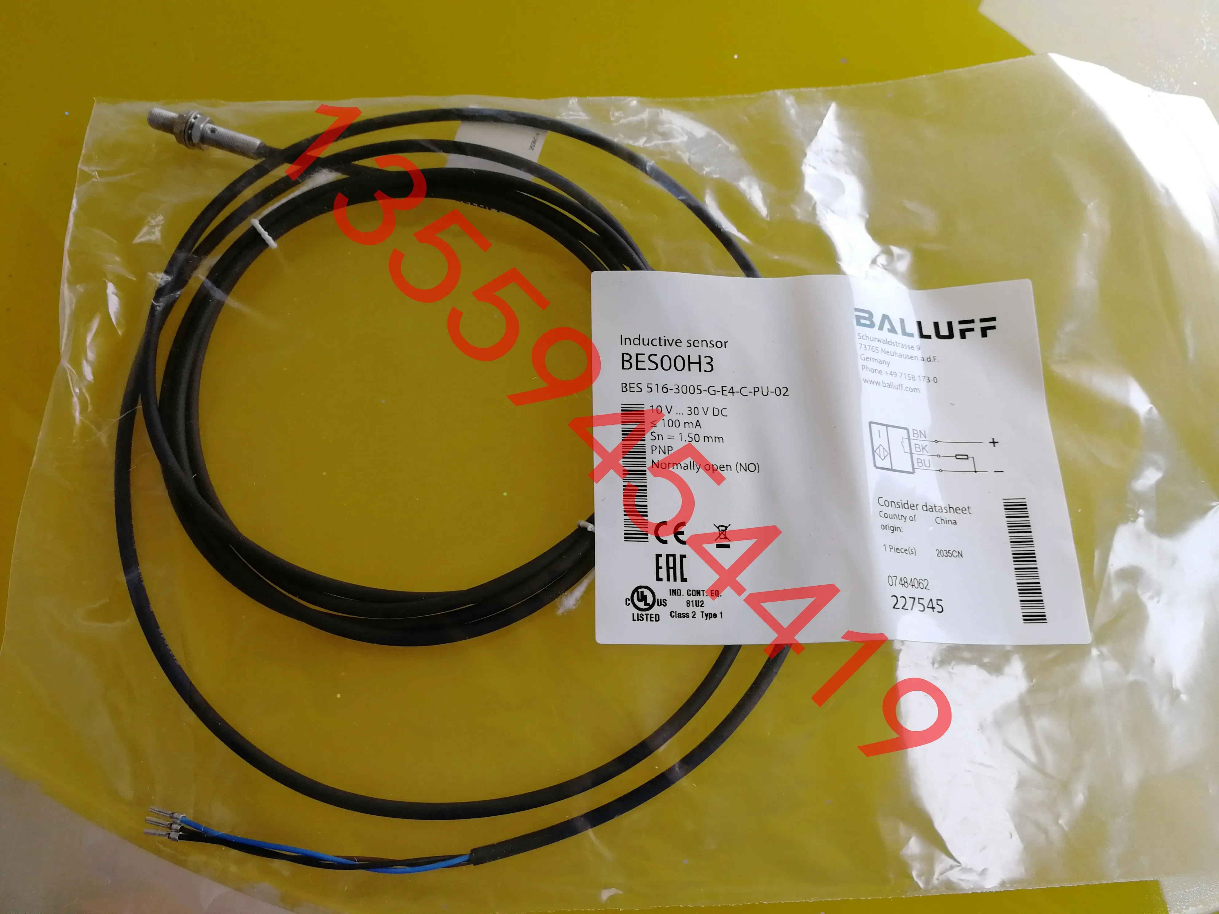 2025.4 BALLUFF 유도 센서 BES00H3BES516-3005-G-E4-C-PU-02 납품.