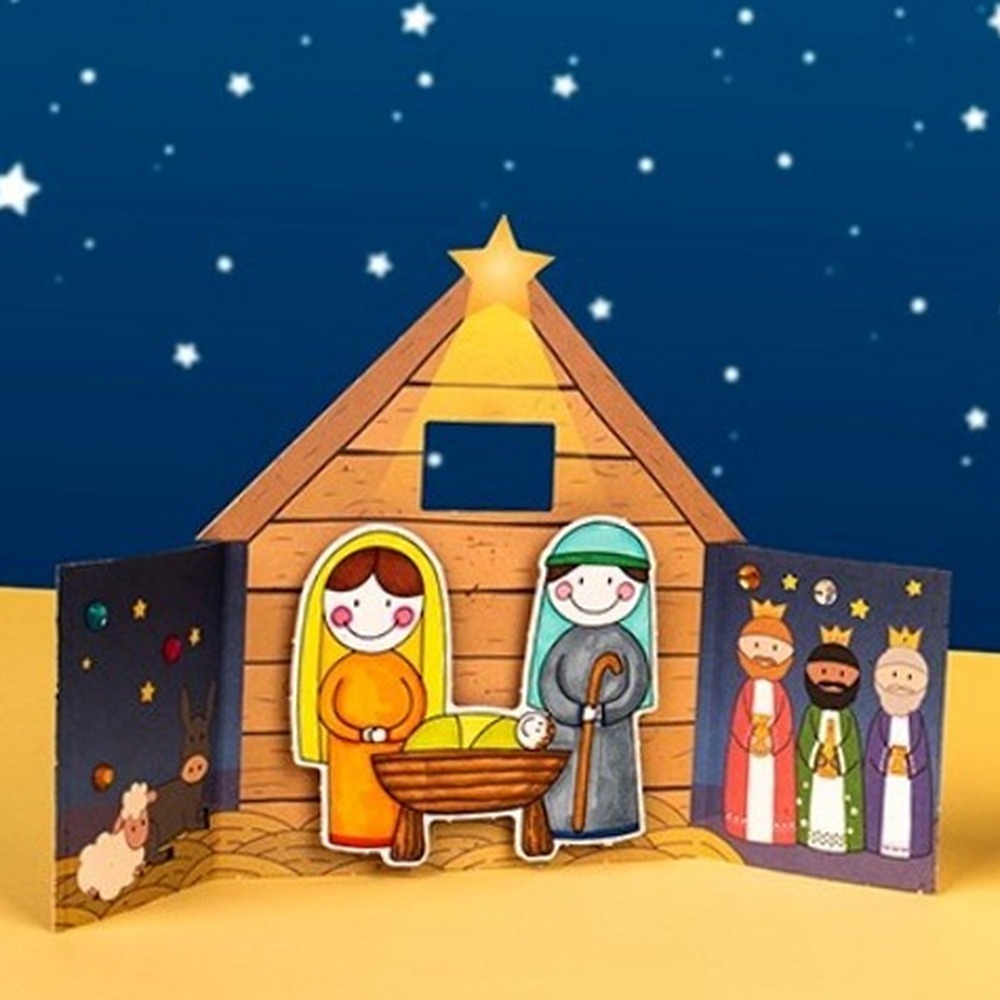 DIY재료유치원미술아기예수카드 늘봄교실초등저학년 핸드메이드크리스마스카드 카드만 - 상품 이미지