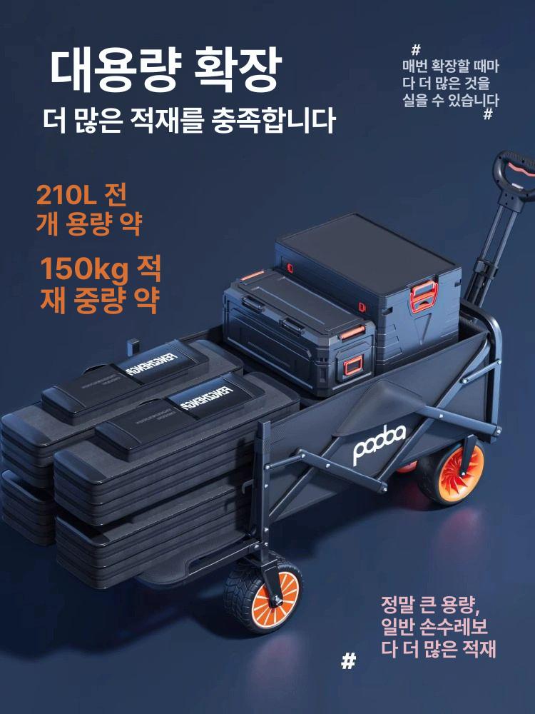 접이식 캠핑웨건 장착형 짐수레 왜건 캠핑용 견인 고리 트롤리 핸드카트 연결장치 - 상세 이미지 3