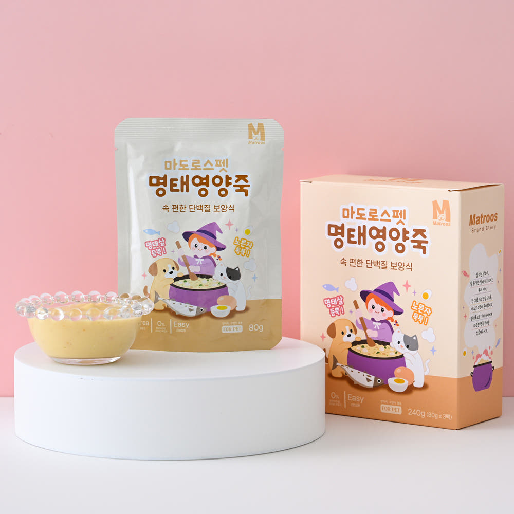 마도로스 펫 반려동물 영양보양식 명태영양죽 강아지 고양이 전연령 240g 1개