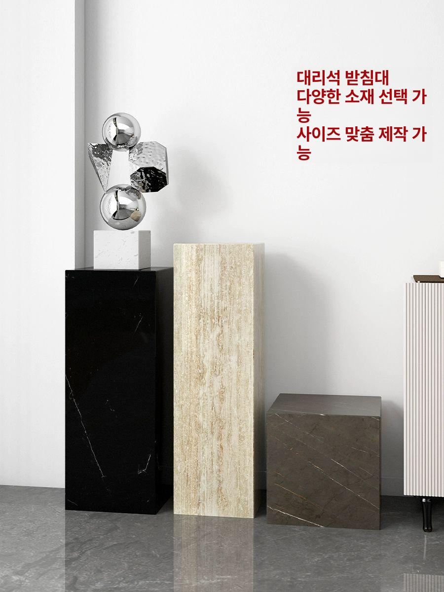 인공대리석 받침대 전시다이 장식 촬영소품 디스플레이 형태 스톤 진열대 정사각형 - 상세 이미지 3
