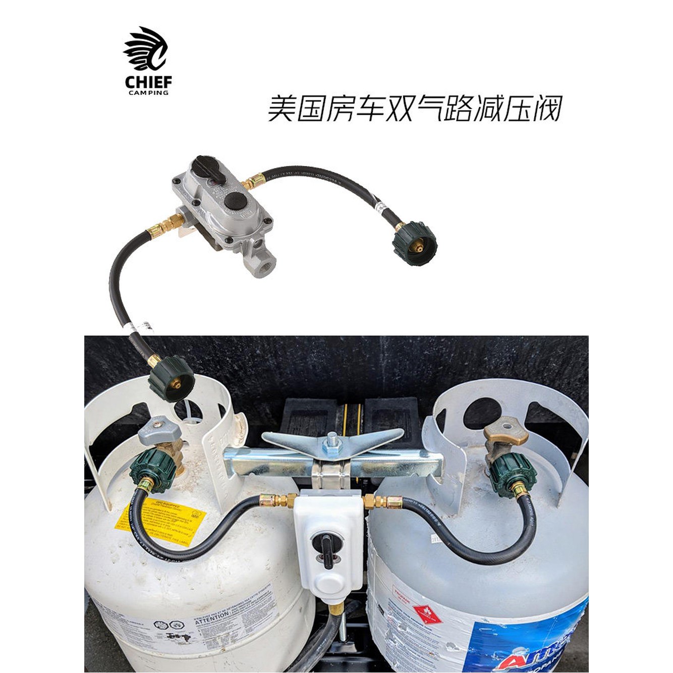 가스압력 벨브 듀얼 가스 아메리칸 LPG 카라반 호스형 AC220V 레귤레이터 캠핑 절체기 캐러밴 알루미늄 2인치 아메리칸 듀얼 가스 레귤레이터 - 상세 이미지 3