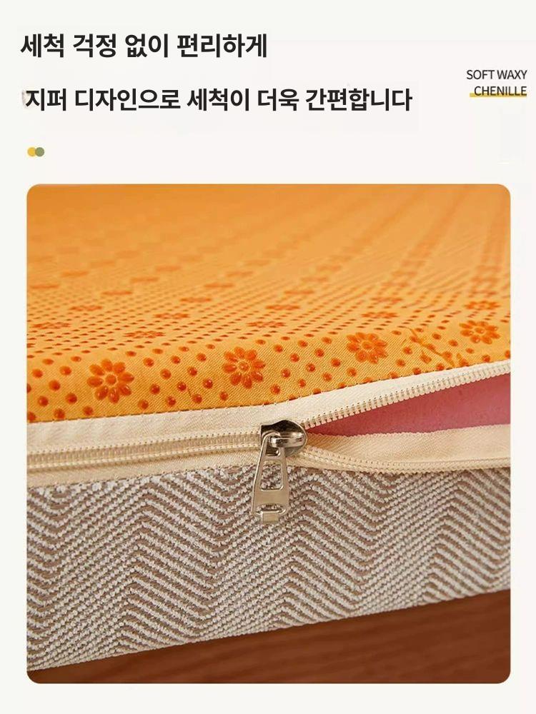 도톰하고 방석 벤치쿠션 스펀지 의자매트 푹신한 셔닐 스폰지 인조 두께 벨벳 하드 - 상세 이미지 4
