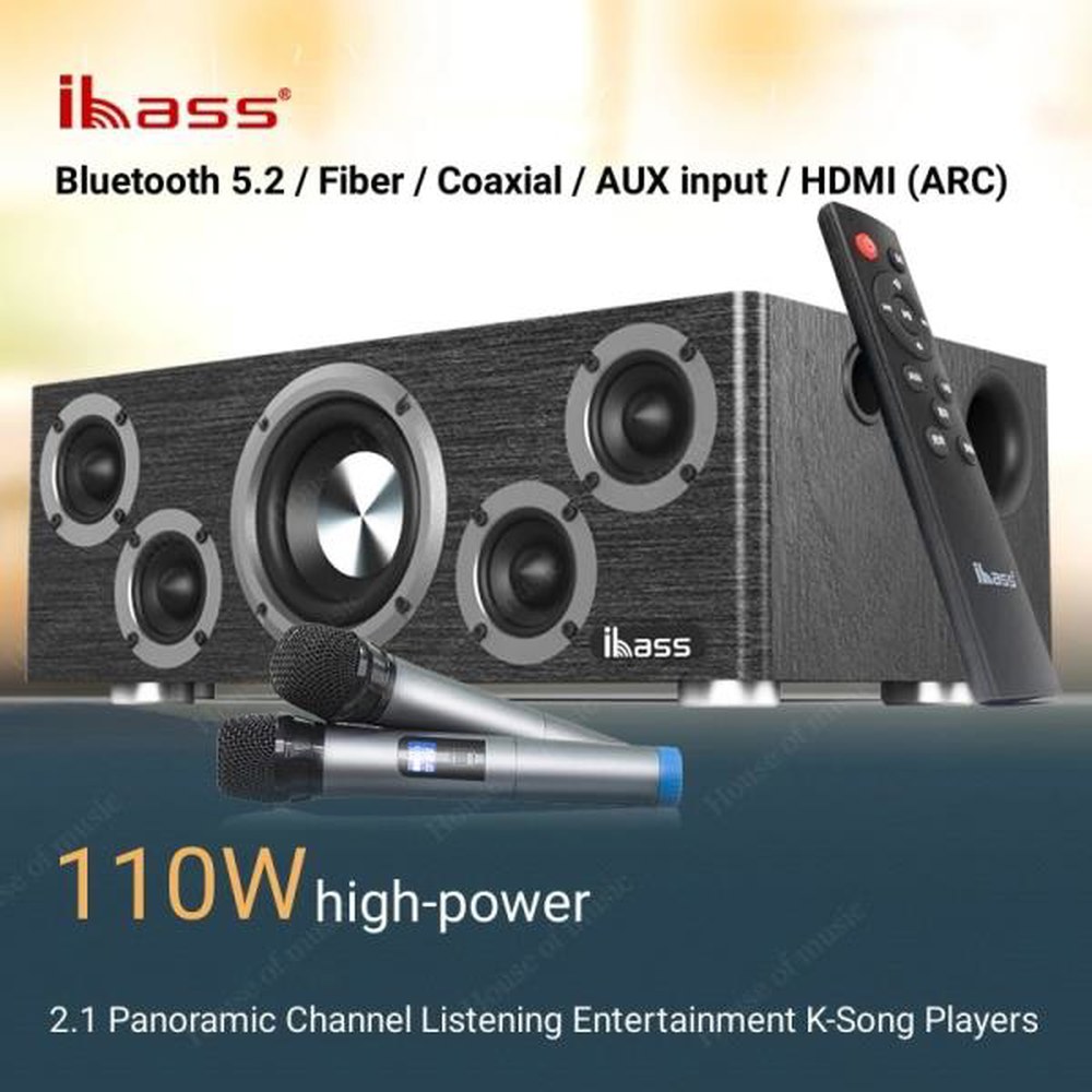 Ibass 파워 스피커 110W 버전 고출력 노래방 블루투스스피커 하이파이 오크 버전 오크 - 상품 이미지
