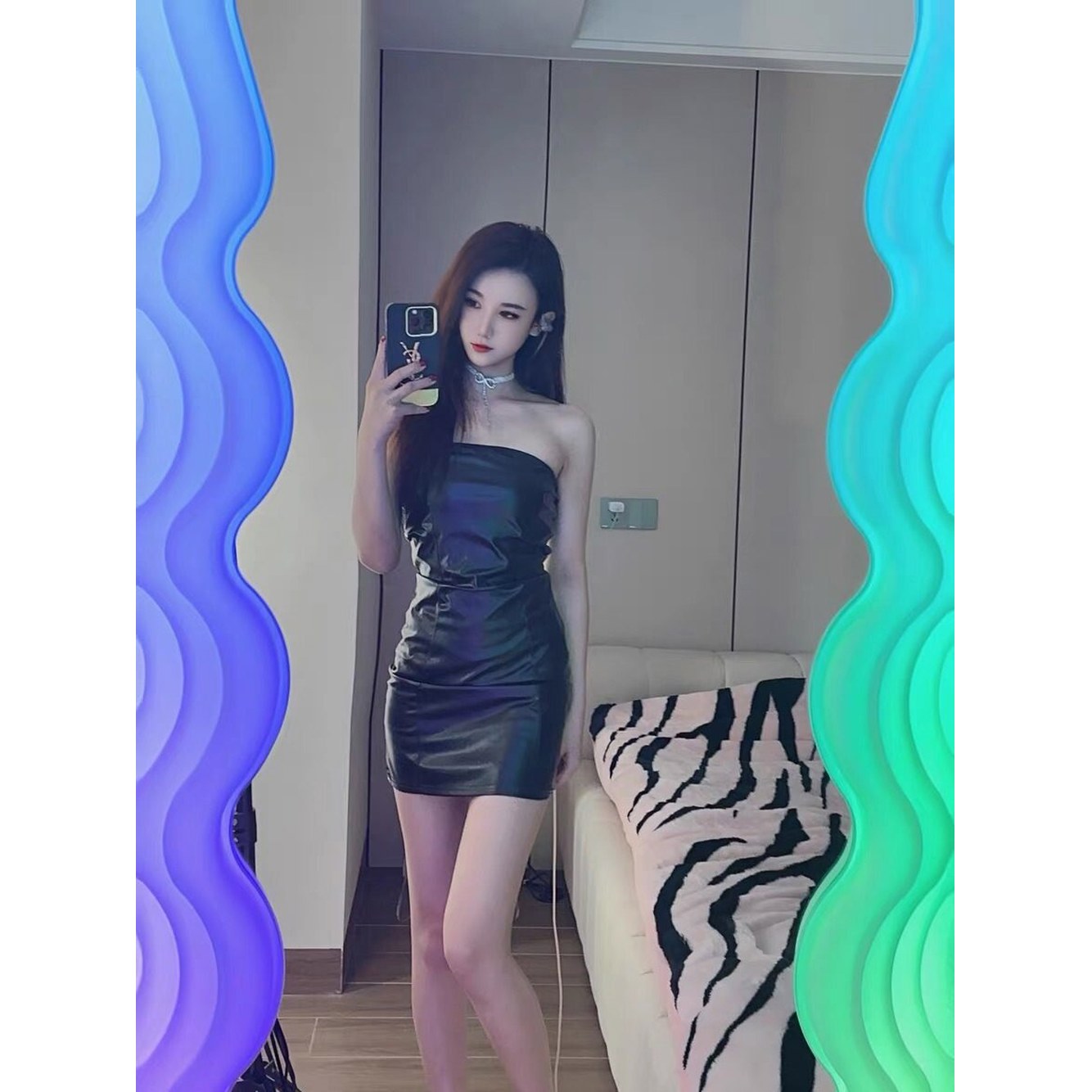 타원형 178x70 도톰함삼색조광 나무 활영 수출용 전신거울 데코 할부 미러 거울 수출용 도톰함삼색조광 - 상세 이미지 3