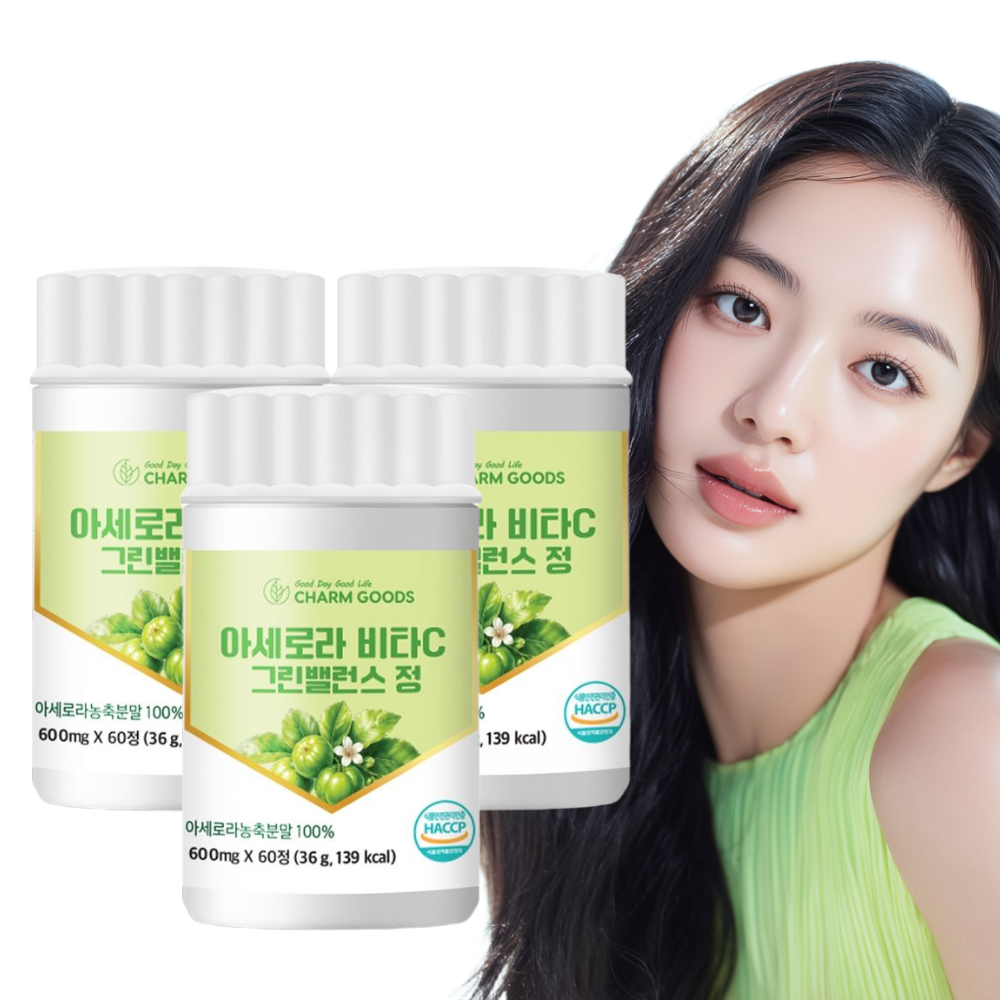 그린 아세로라C 자연유래 천연 비타민C 60정, 3개 - 상품 이미지