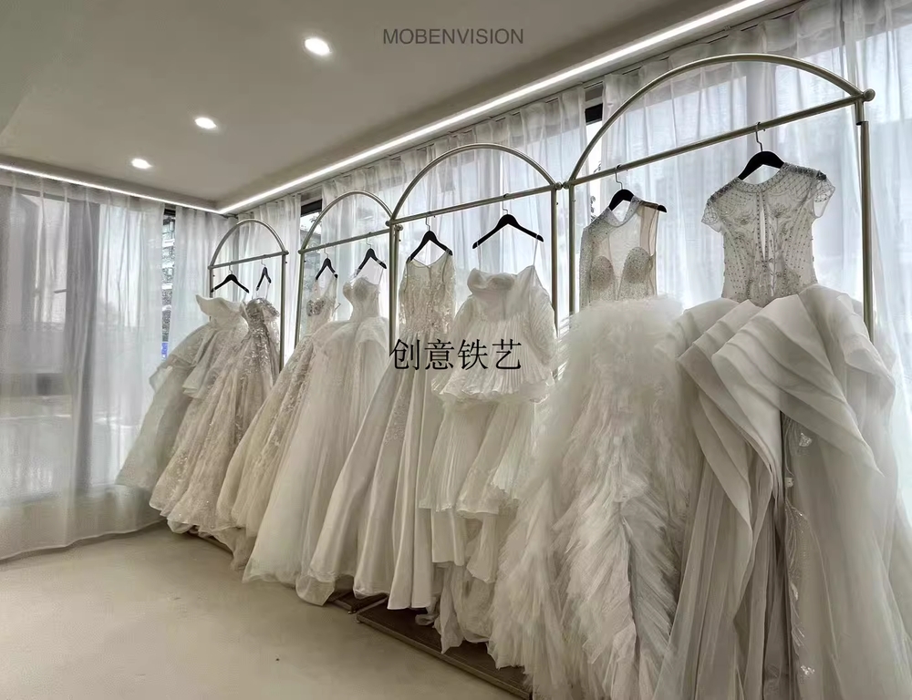 웨딩드레스 행거 진열대 한복 스튜디오 파티복 업소용 150x40x235 - 상세 이미지 2
