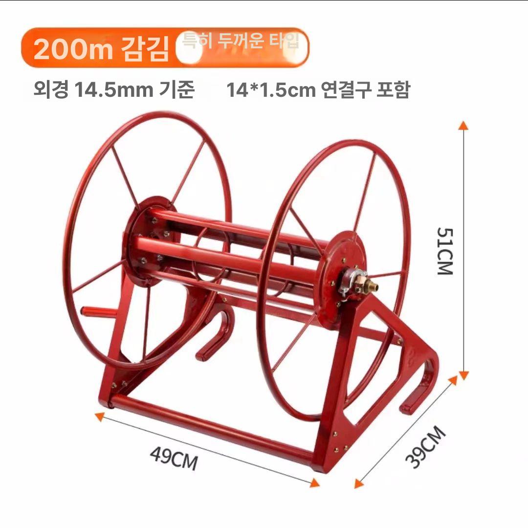 농업 호스릴 이동식 거치대 정리대 감기 정원 권취기 권치기 크랭크 랙 바퀴 보관 - 상세 이미지 4