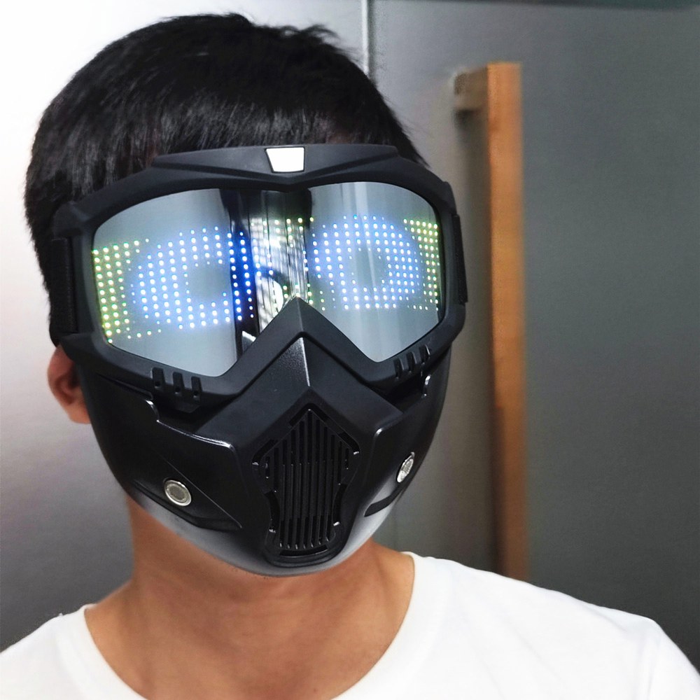 발광 LED 패널 DJ 헬멧 연결 파티 별도 클럽 마스크 블루투스 1개 가면 LED 패널 1개 별도 - 상세 이미지 3