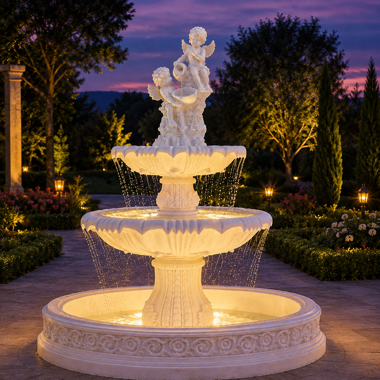 정원분수대 유럽식 백옥사 조각상 야외 수조 연못 분수 - 상세 이미지 2
